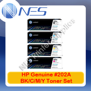 HP Genuine #202A BK/C/M/Y (Set of 4)  Toner Cartridge for M281fdw/M281fdn/M280nw [CF500A - CF503A]